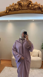 Jellaba Dentelle Lilas Caftan Assala